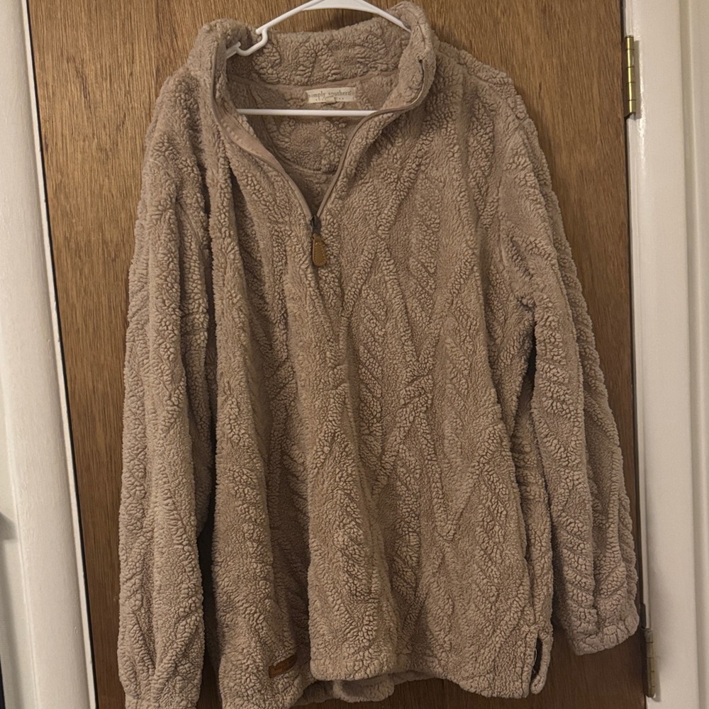 Simply Southern Fuzzy Brown Pullover